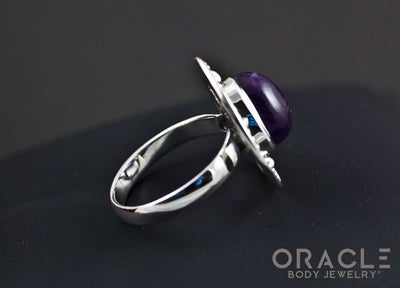 Sterling Silver ring with Amethyst Size 6.5