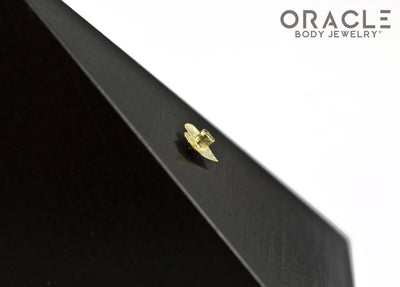 14k Hammered Heart with Diamond Threadless Gold End