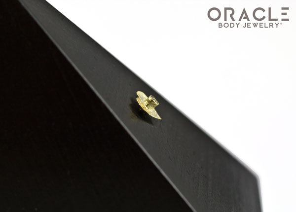 14k Hammered Heart with Diamond Threadless Gold End