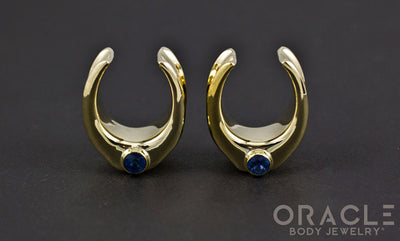 3/4" (19mm) Brass Saddles with London Blue Topaz