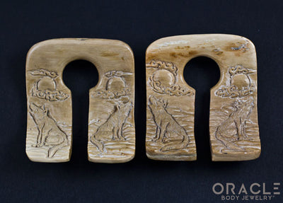 9/16" (14mm) Fossilized Mammoth Ivory Wolf Naga Shapes