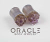 00g (9.5mm) Druzy Rough Amethyst Double Flare Plugs