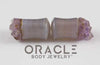 00g (9.5mm) Druzy Rough Amethyst Double Flare Plugs