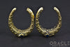 1-1/4" (32mm) Brass Saddles with Nugget Texture and London Blue Topaz