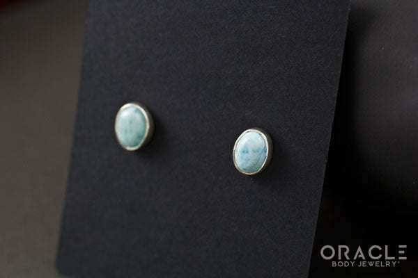 Sterling Silver Larimar Earrings