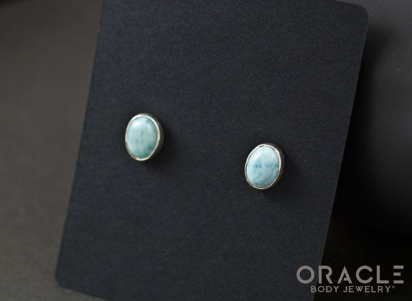 Sterling Silver Larimar Earrings