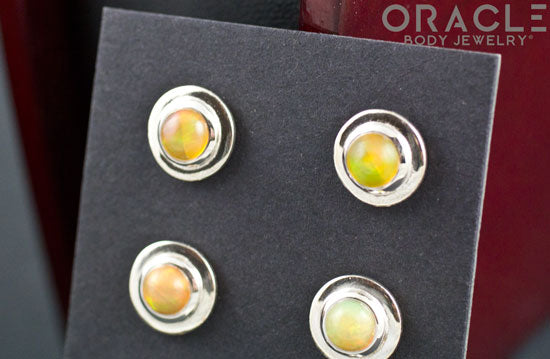 Sterling Silver Ethiopian Opal Earrings