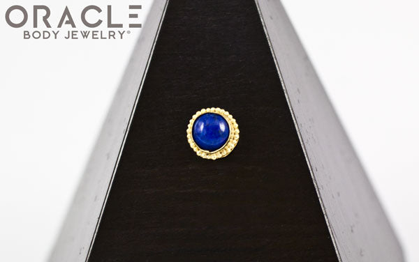 14k Lapis Threadless Gold End
