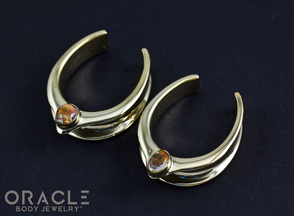 1-1/2" (38mm) Brass Saddles with Mexican Matrix Opal