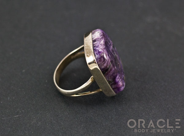 Sterling Silver Charoite Ring Size 7