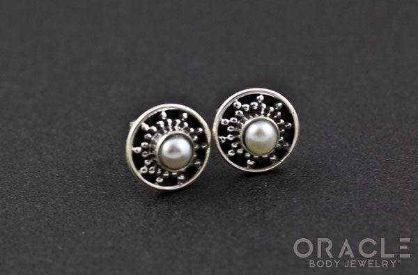 Sterling Silver Genuine Pearl Earrings.