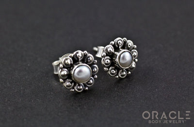 Sterling Silver Genuine Pearl Earrings