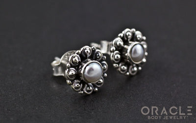 Sterling Silver Genuine Pearl Earrings