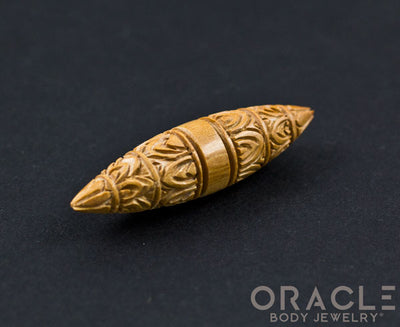 7/16" Fossilized Mammoth Ivory Carved Septum Spike