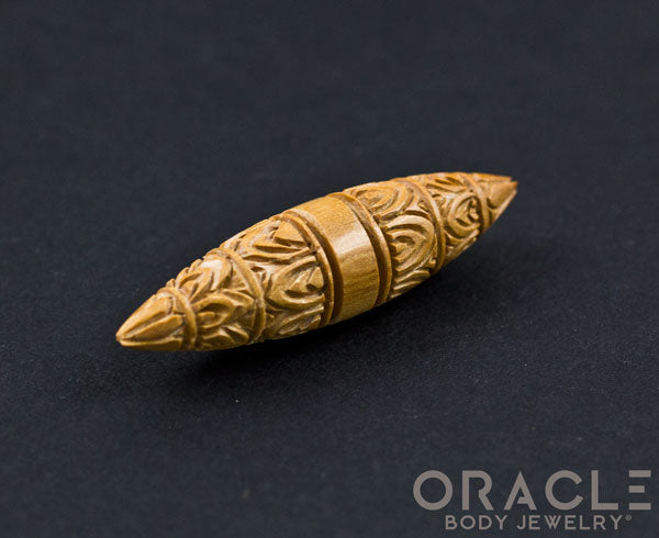 7/16" Fossilized Mammoth Ivory Carved Septum Spike