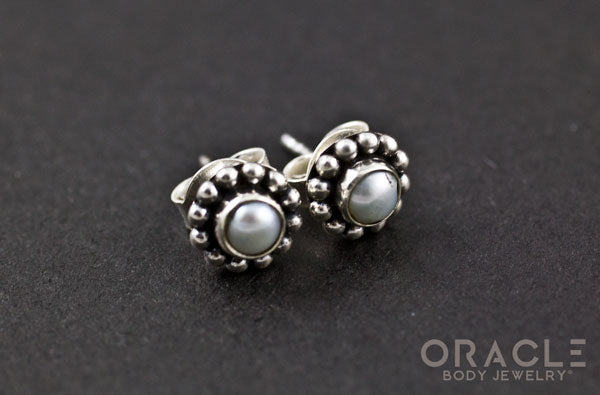 Sterling Silver Genuine Pearl Earrings