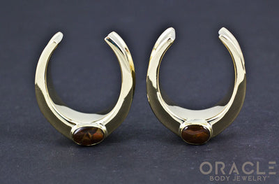 1-1/4" (32mm) Brass Saddles with Fire Agate