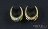 3/4" (19mm) Brass Saddles with Synthetic White Opal and Pink Opal