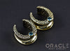 3/4" (19mm) Brass Saddles with Nugget Texture and Swiss Topaz
