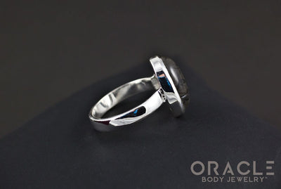 Sterling Silver ring with Tourmalated Quartz Size 7