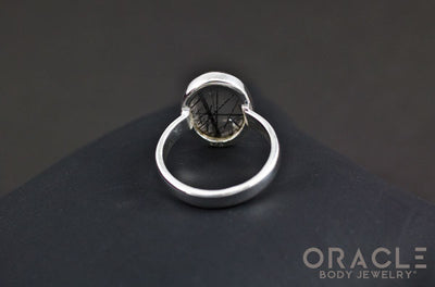 Sterling Silver ring with Tourmalated Quartz Size 7