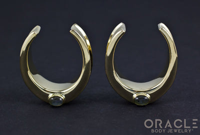 1-1/4" (32mm) Brass Saddles with Labradorite