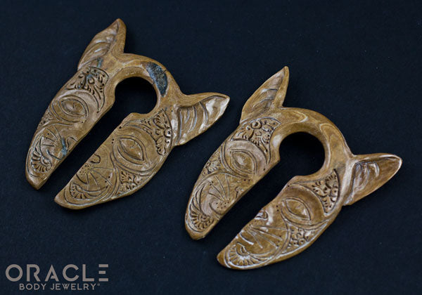 3/4" (19mm) Fossilized Mammoth Ivory Split Sphynx Hangers
