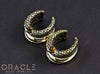 3/4" (19mm) Brass Saddles with Nugget Texture and Yellow Tiger Eye