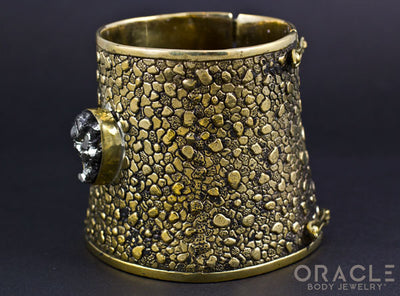 Ruler Cuff Bracelet with Pyrite