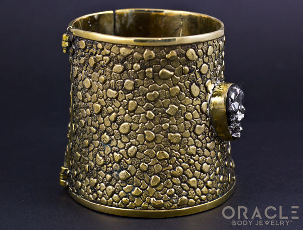 Ruler Cuff Bracelet with Pyrite