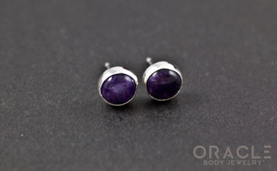 Sterling Silver Charoite Earrings