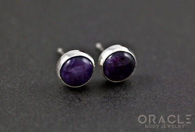 Sterling Silver Charoite Earrings