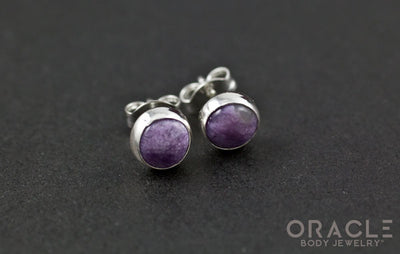 Sterling Silver Light Charoite Earrings