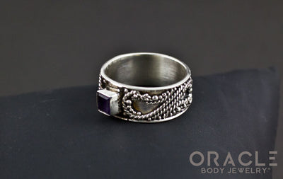 Sterling Silver ring with Amethyst Size 9
