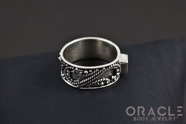 Sterling Silver ring with Amethyst Size 9
