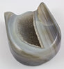 Kitty Cat Grey Agate Geode Carving