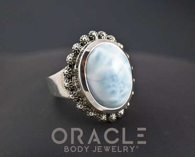 Sterling Silver Larimar Ring Size 7