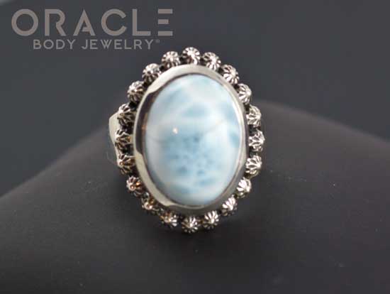 Sterling Silver Larimar Ring Size 7