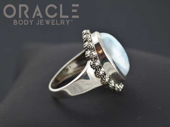 Sterling Silver Larimar Ring Size 7