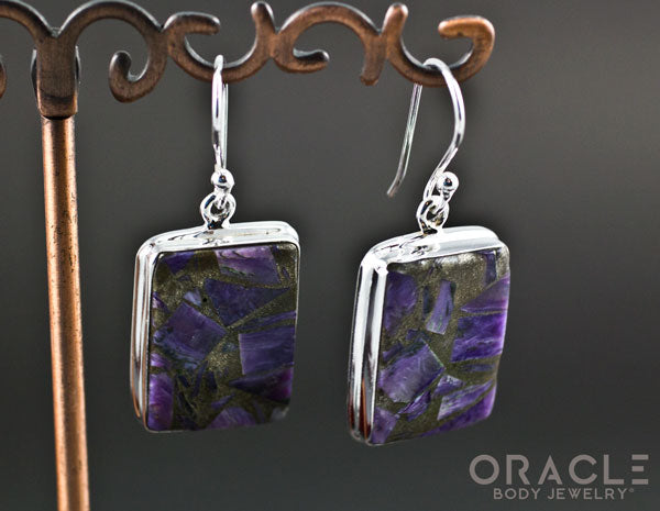 Sterling Silver Charoite Earrings