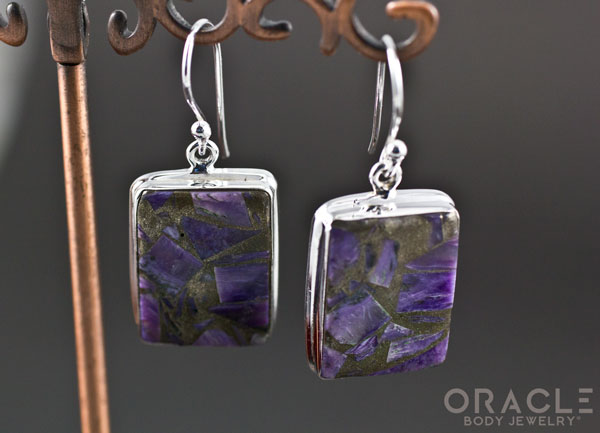 Sterling Silver Charoite Earrings
