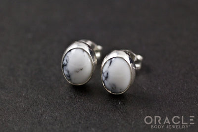 Sterling Silver Howlite Earrings