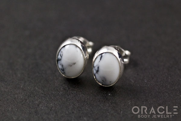 Sterling Silver Howlite Earrings