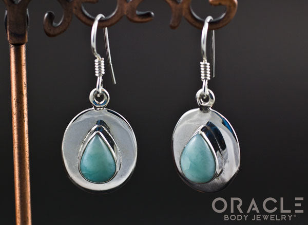 Sterling Silver Larimar Earrings