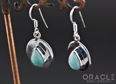 Sterling Silver Larimar Earrings