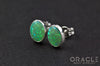 Sterling Silver Synthetic Green Opal Earrings