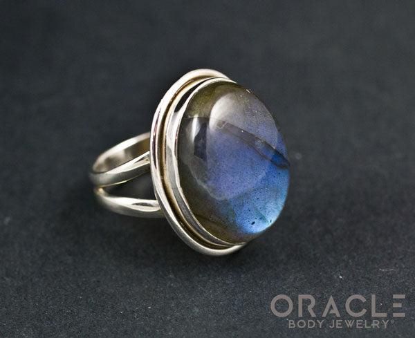 Sterling Silver Labradorite Ring Size 7