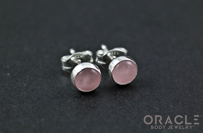 Sterling Silver Rose Quartz Earrings