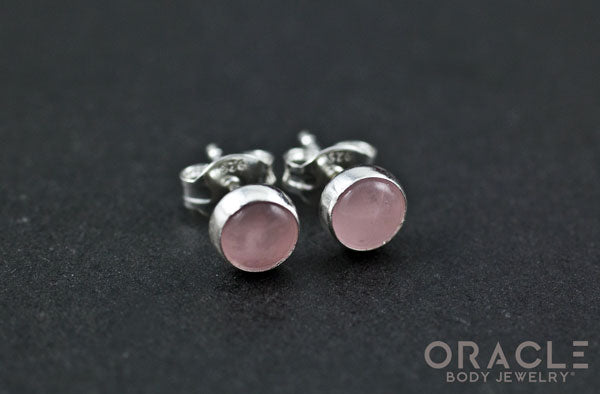Sterling Silver Rose Quartz Earrings