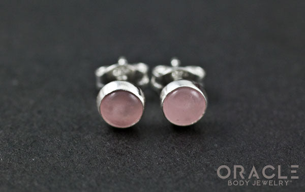 Sterling Silver Rose Quartz Earrings